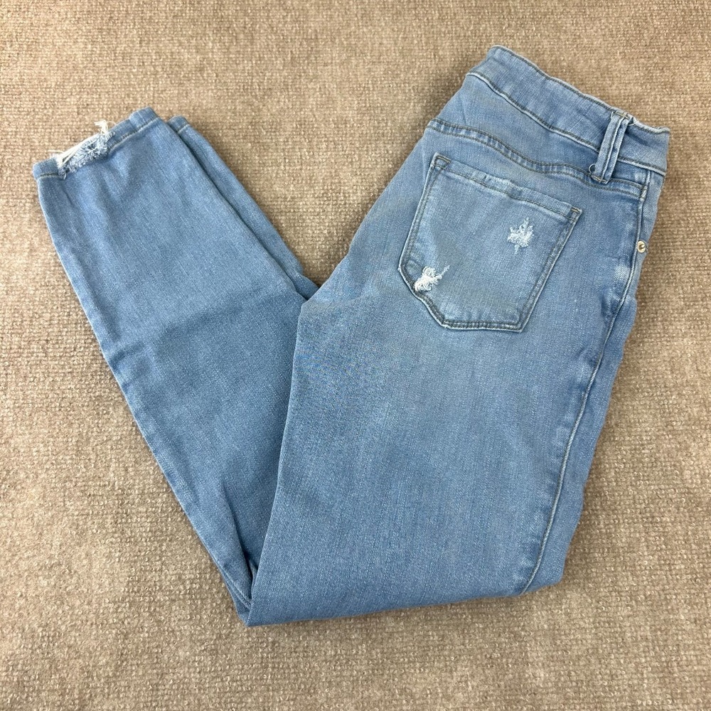 Just USA Skinny Jeans Womens 28 Blue Denim Cotton Stretch Mid Rise Distressed